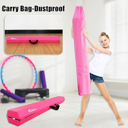 MARFULA 6 FT / 8 FT / 9 FT / 10 FT Folding Gymnastic Balance Beam for Kids with Carry Bag for Home and Club Use