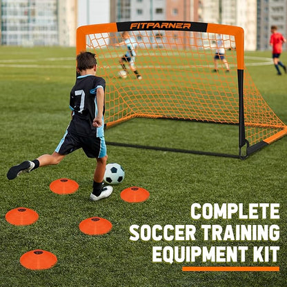 Kids Soccer Goals for Backyard Set - 2 Pack of Portable Pop Up Soccer Nets with Ball,Cones,Complete Training Equipment Kit for Toddler,Youth,Kids Age 3-14,Outdoor Sports Game
