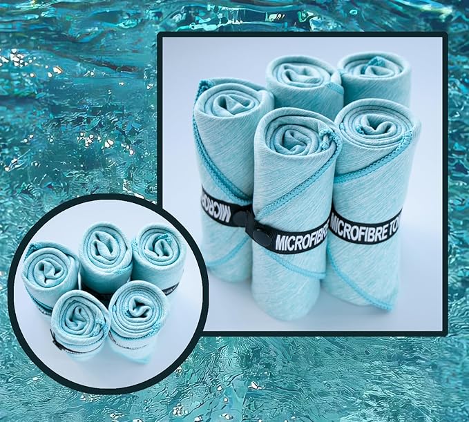 Microfiber Towels Quick Dry Gym Fast Drying Towels for Beach Camping Yoga Travel Sports Towels 5 Pack