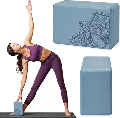 Gaiam Yoga Block - Supportive Latex-Free Eva Foam - Soft Non-Slip Surface with Beveled Edges for Yoga, Pilates, Meditation
