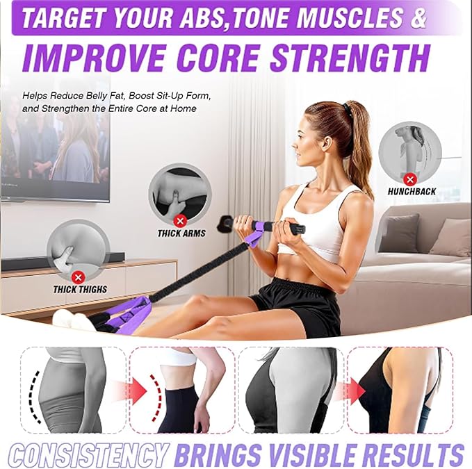 Upgraded Pedal Resistance Bands with Handles, Thickened Latex Tubes and Soft Foam Fabric Foot Pedal for Abdomen, Waist, Arm, Core/ABS, Leg Workout,Sit Up Exercise Equipment for Women