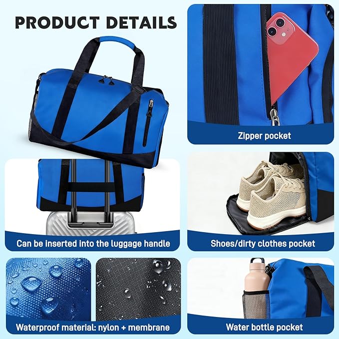 Yoga Mat Bag, Gym Workout Bag with Water Bottle Pocket, Pilates Bag for Women with Wet & Dry Pocket, Yoga Bags and Carriers Fits All Your Stuff, Yoga Tote Bag for Sports Travel Office