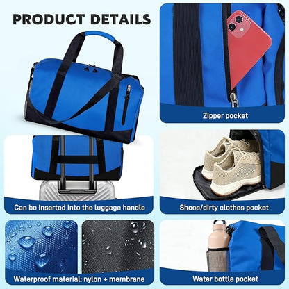 Yoga Mat Bag, Gym Workout Bag with Water Bottle Pocket, Pilates Bag for Women with Wet & Dry Pocket, Yoga Bags and Carriers Fits All Your Stuff, Yoga Tote Bag for Sports Travel Office