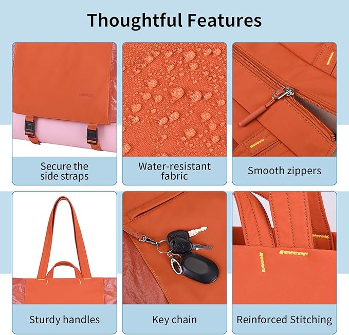 Tote Bag for Women, Lightweight Versatile Gym Travel Bags with Yoga Mat Strap, Wet Pocket, Shoe Bag & Cosmetic Pouch, Everyday Tote for Workout Fitness Pilates Swimming Work Stylish Handbag