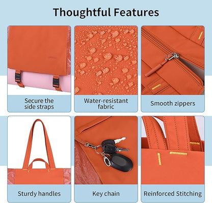 Tote Bag for Women, Lightweight Versatile Gym Travel Bags with Yoga Mat Strap, Wet Pocket, Shoe Bag & Cosmetic Pouch, Everyday Tote for Workout Fitness Pilates Swimming Work Stylish Handbag