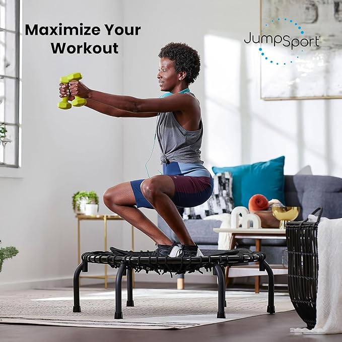 JumpSport 39" ESSENTIAL Fitness Trampoline | Model 220, 230, 250 | Exercise Trampoline | 30 Low-Impact Bungees