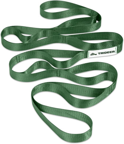 Trideer Stretching Strap for Physical Therapy & Home Rehab, Non-Elastic Yoga Strap for Stretching with Loops for Hamstring, Calf & Back Stretcher Mobility, Hip & Pilates