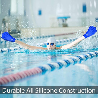 Water Gear Silicone Force Gloves - Aqua Fitness Gloves - Great for Workouts and Diving - Designed with Enhanced Grip