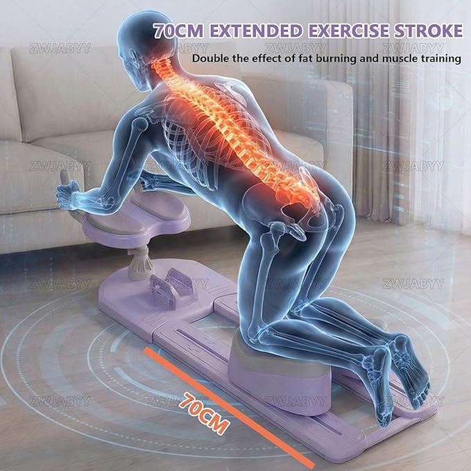 6-in-1 Crawling Training Machine,Back Stretcher Pro Spine Trainer,for Spinal Decompression & Lower Back Pain Relief, Waist Ab Twist Core Workout Equipment for Home Gym Black