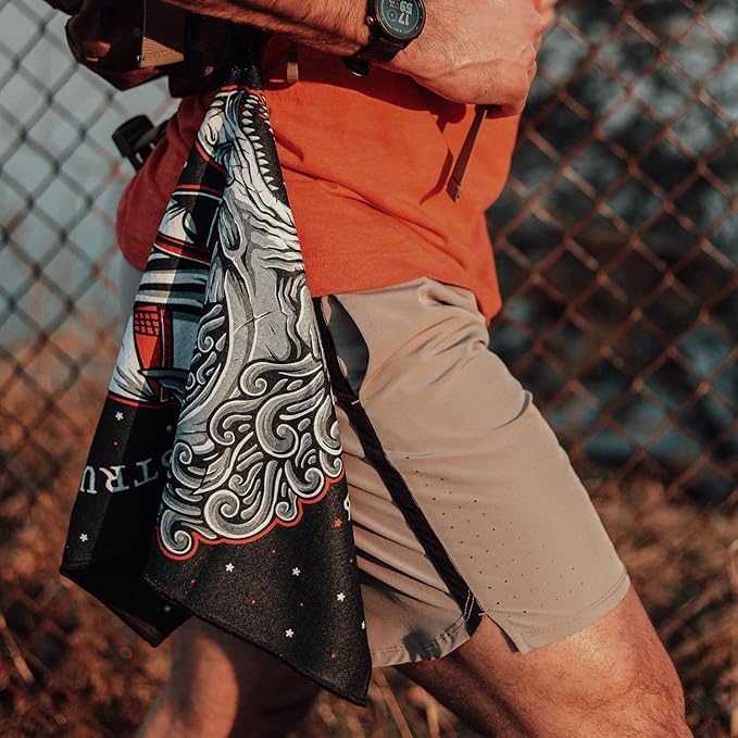RokFit Gym & Golf Towel – Multi-Use, Quick-Dry, Durable Utility Towel with Bold Graphic and Carabiner Clip (Struggle Makes Strength)