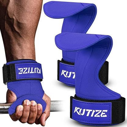 Lifting Straps, Weight Lifting Wrist Wraps for Weightlifting, Heavy Powerlifting, Deadlifts, Rows, Pull Ups, Adjustable Neoprene Padded Gym Workout Strength Training Wrist Hooks for Men/Women