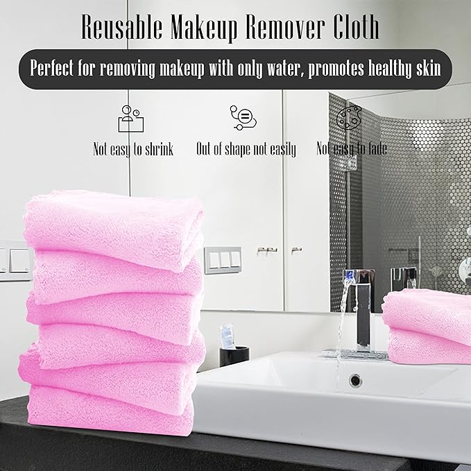 TENSTARS 12 Pack Premium Washcloths Set - Quick Drying- Soft Microfiber Coral Velvet Highly Absorbent Wash Clothes - Multipurpose Use as Bath, Spa, Facial, Fingertip Towel (Frozen Berry)