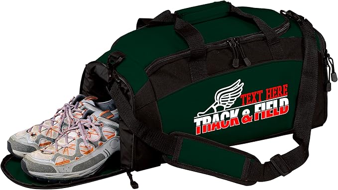Personalized Track and Field Duffel Bag – Custom Name & Team Colors – Track Athlete Gear Bag for Boys & Girls – Lightweight Sports Travel Bag for Meets & Practice