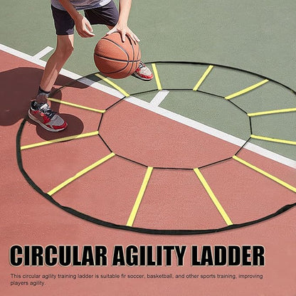 Agilitys Ladder Speed Training Equipment Set, Agilitys Training 12 Rungs Nylon Speed Trainer for Soccer Basketball, Football Soccer Trains Equipment for Kids Youth Adults