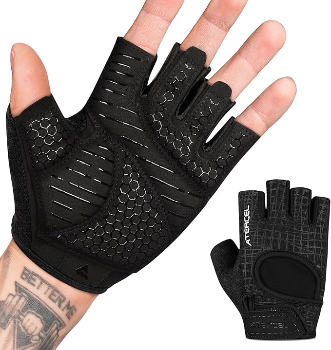 ATERCEL Weight Lifting Gloves Full Palm Protection, Workout Gloves for Gym, Cycling, Exercise, Climbing, Breathable, Super Lightweight for Mens and Women