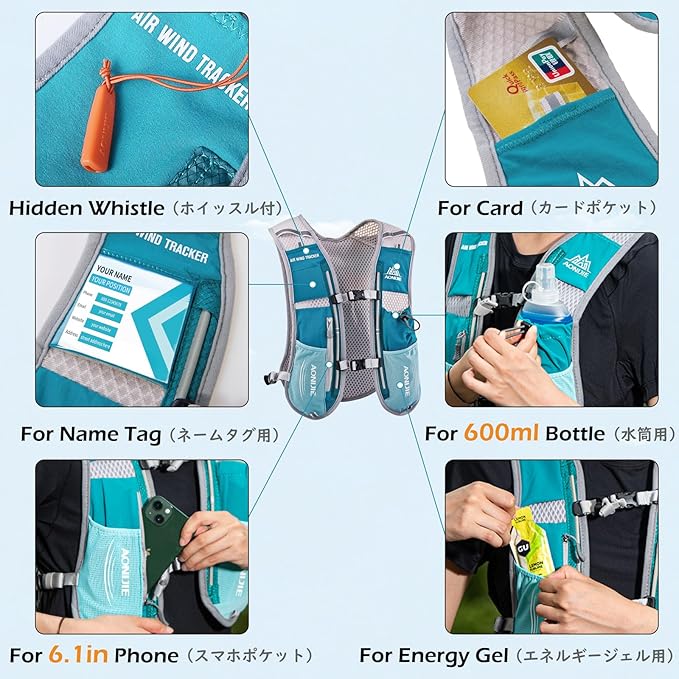 TRIWONDER Hydration Running Vest Backpack, Lightweight Water Pack for Men Women Hydration Backpack for Trail Race, Hiking, Cycling, Climbing, Camping, Jogging, Marathon