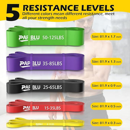 Pull Up Bands, Resistance Bands Set for Pull-Up Assistance, Exercise Bands with Door Anchor & Grip Pads for Men & Women Working Out, Physical Therapy, Muscle Training