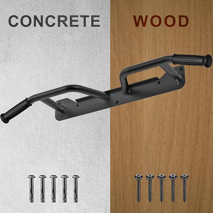 SELEWARE Heavy Duty Welded Pull Up Bar, Versatile Doorway Wall Mount, Joist Mounted, and Ceiling Mounted Chin Up Bars, Thick Metal Sturdy Construction for Full Body Workouts Support 500 lbs