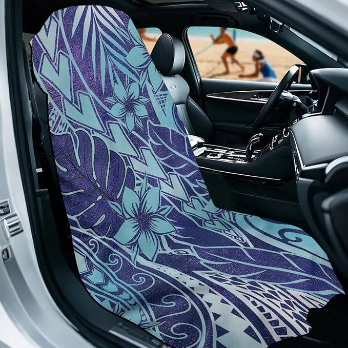 Bulopur Polynesia Hibiscus Sweat Towel Car Seat Cover for Gym Post-Work Running Athletic Beach Towel Machine Washable Lightweight Soft Car Interior Accessories for Women Girly
