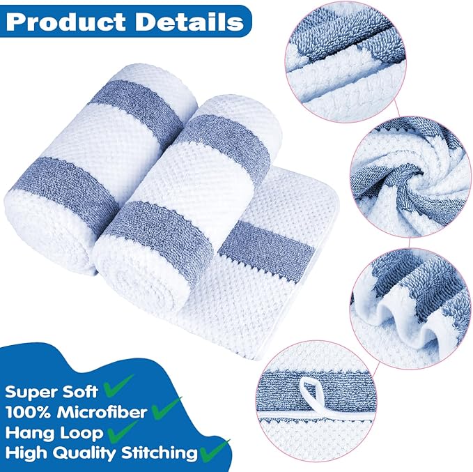 2-Pack Microfiber Bath Towels (27x54 Inches) - Ultra Soft & Quick Dry, 3X Absorbency, Lightweight for Gym, Yoga, Travel & Spa - Perfect for Home, Fitness & Post-Workout