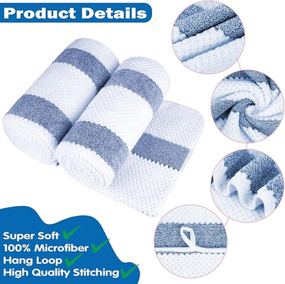 2-Pack Microfiber Bath Towels (27x54 Inches) - Ultra Soft & Quick Dry, 3X Absorbency, Lightweight for Gym, Yoga, Travel & Spa - Perfect for Home, Fitness & Post-Workout