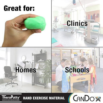 CanDo TheraPutty Standard Hand Exercise Putty For Rehabilitation, Exercises, Hand Therapy, Occupational Therapy, Hand Strengthening, Improve Motor Skills, Stress Relief 4-ounce