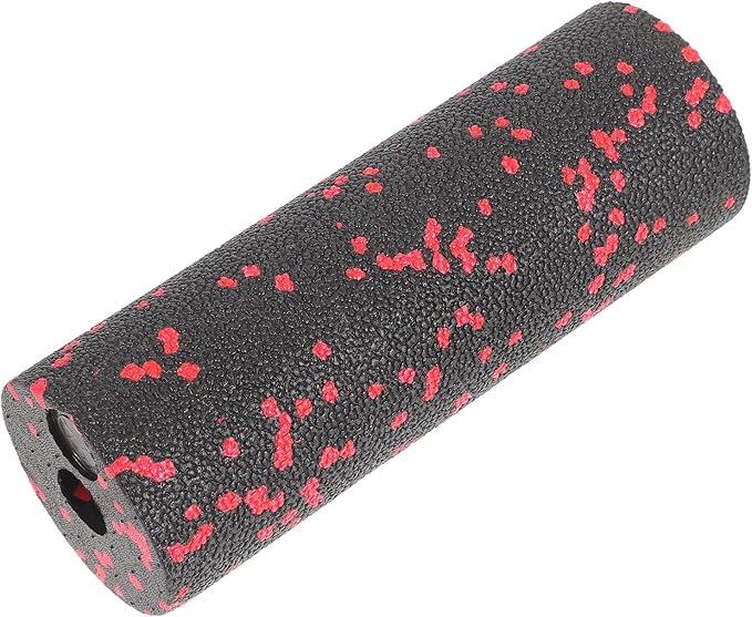 ABOOFAN Compact Fitness Foam Roller Massage Stick, Hollow Portable Back Muscle Massager for Exercise Relaxation and Travel, Red Foam Exercise Roller for Muscle