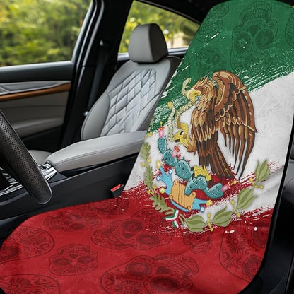 Bulopur Mexican Flag Sweat Towel for Car Seat Lightweight Portable Post Workout Towel Car Seat Cover Patriotic Automotive Interior Decor Accessories