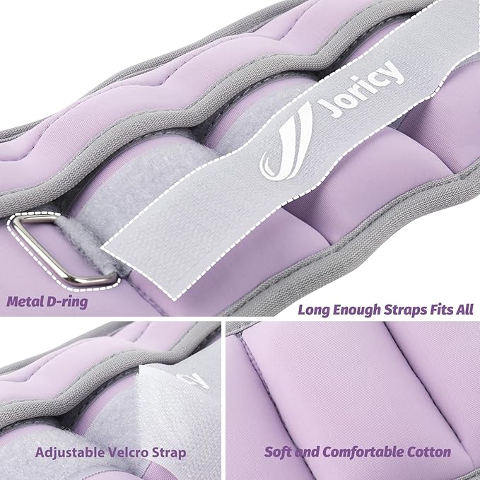 Adjustable Ankle Weights for Women Men 1/2/3/4/5/6/8/10/12/20 LBS 1 Pair Wrist Leg Arm Weights with Removable Weight Strength Training Weight for Walking Running Fitness Physical Therapy