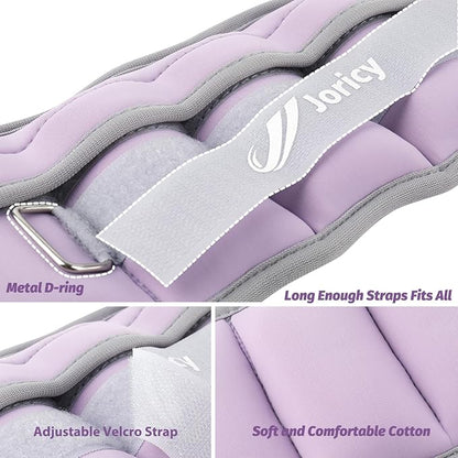 Adjustable Ankle Weights for Women Men 1/2/3/4/5/6/8/10/12/20 LBS 1 Pair Wrist Leg Arm Weights with Removable Weight Strength Training Weight for Walking Running Fitness Physical Therapy