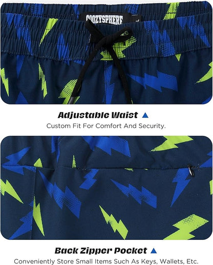 Men 2 in 1 Running Shorts with Compression Liner 5" 7" Quick Dry Workout Athletic Shorts with Pockets Towel Loop