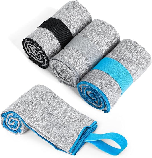 3 Pack Sweat Towel for Working Out Quick Dry Microfiber Gym Towels Men Women Fitness Exercise Tennis Weight Lifting Outdoor Cycling Hiking Fishing Towels(3 Pack(Grey))