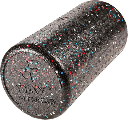 Day 1 Fitness High Density Muscle Foam Rollers - Sports Massage Rollers for Stretching, Physical Therapy, Deep Tissue, Myofascial Release - Ideal for Exercise and Pain Relief – USA Speckled, 12”