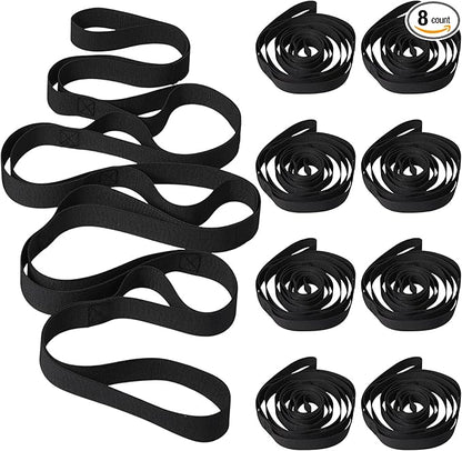 8 Pack Stretching Strap with 10 Loops Bulk Yoga Strap Bulk for Physical Therapy Stretch Bands with Loops Non Elastic Bands for Exercise Dance