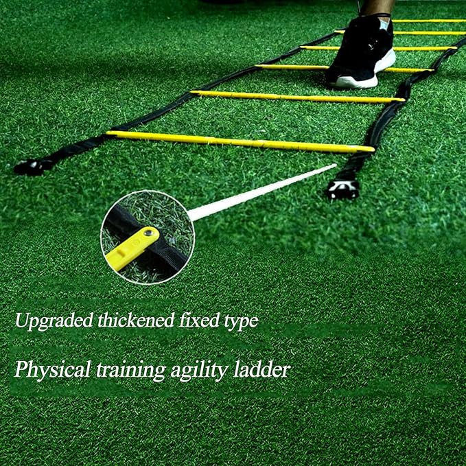 Agility Ladder Agility Ladder Speed Ladder, Fixed Basketball Pace Training Jump Lattice Ladder,Speed Training Equipment, for Athletic Footwork, Sports Drills(Size:4.2M)