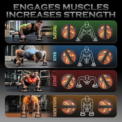 Push Up Bars Strength Training Equipment, Ergonomic Grips, 7.48" Base for Increased Stability, Home Gym Equipment, Push Up Stands Handle for Floor Workouts ﻿