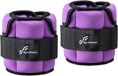 Sportneer Upgrade Adjustable Ankle and Wrist Weights for Women and Men 1-7 lbs / 1-10 lbs Set | Comfortable, Secure Fit for Walking, Running, Fitness, Physical Therapy, Home Gym