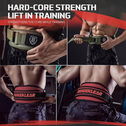 Weight Lifting Belt, Lifting Belts for Women Men,MANUEKLEAR Weightlifting Belt Quick Locking Back Support for Bodybuilding, Fitness, Powerlifting, Cross Training, Squats, Workout, Exercise