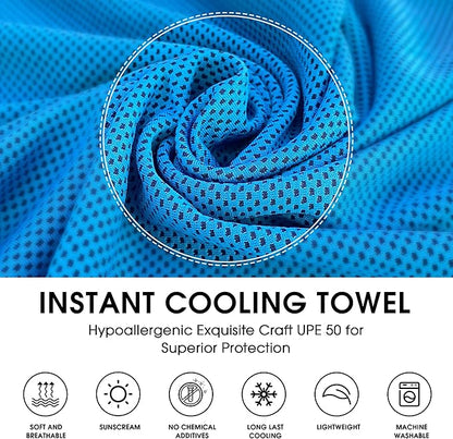 4Monster Cooling Towel for Neck and Face,Microfiber Cold Towel for Hot Weather,Quick Dry Ice Chilly Towel Cooling Rags for Neck Stay Cold for Gym,Yoga,Sport,Running,Camping,Fitness(40 x 12 inches)