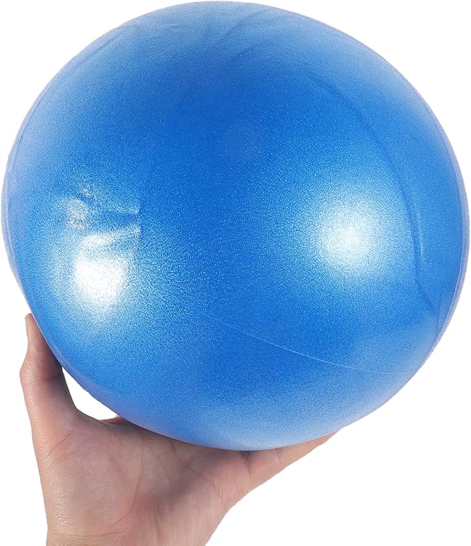 Small Pilates Ball 25cm Blue, Compact Yoga Exercise Ball for Home Workout Core Training, Reusable Gym Fitness Supply for Pilates and Physical Therapy