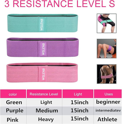 8 Pcs Resistance Bands Set Workout Bands for Leg and Butt, Fabric Non Slip Training Exercise Band with 2 Legs Ankle Straps Door Anchor for Men Women Home Fitness Gym Yoga Squat Glute