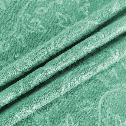 JML Large Bath Towels Set, 2 Pack, 30" x 60", Microfiber Body Towels for Adult, Oversized, Soft, Absorbent, Fast Drying for Shower Sauna Yoga Swimming Sport Fitness Gym Pool (Green-Floral Embossed)