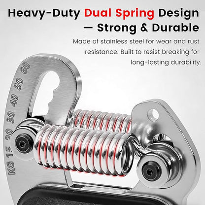 All-Metal Dual Spring Grip Strength Trainer, Forearm Strengthener, Hand Gripper Strengthener Adjustable Resistance(33-132Lbs) - Ideal for Grip Strength, Muscle Building, Recovery