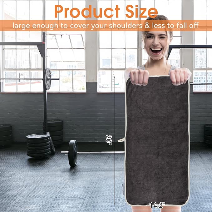 3 Pack Microfiber Gym Towels (14.2" x 30"), Super Soft, Quick Drying, Absorbent Towel for Fitness, Yoga, Swimming, Sports, Workout, Skin-Friendly for Women Men (Grey)