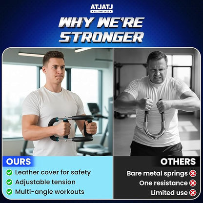 3-Level (50–100lbs) Twister Arm Trainer, Adjustable Chest & Bicep Workout Equipment for Men, Detachable Home Gym Shoulders and Forearms Muscle Training Fitness with Steel Frame & Ergonomic Handles
