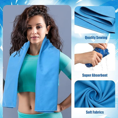 4 Pcs Quick Dry Camping Towel Absorbent Microfiber Travel Towel 47.24'' X 23.62'' Travel Wash Cloth Set for Backpacking Camping Beach Gym Sports Yoga Swimming Pool