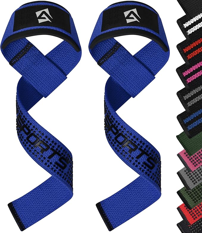 AQF Lifting Wrist Straps for Weightlifting, Powerlifting & Deadlifts – 23” Neoprene Padded Cotton Straps for Strength Training & Gym Workouts - Maximum Grip Support for Men & Women
