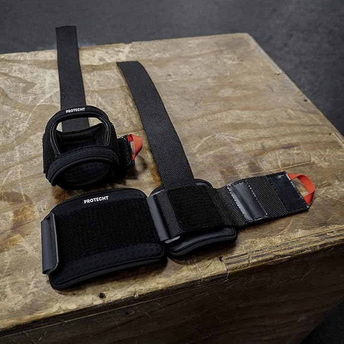 PROTECHT Lifting Wrist Straps for Weightlifting with Smartwatch, Bodybuilding, Powerlifting, Strength Training - Lifting with Apple Watch - Padded with Cotton Strap and Wrist Support for Hard Pull