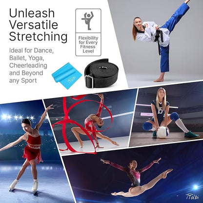 Stretching Strap with Door Anchor & Resistance Band – Leg Stretcher for Improving Flexibility & Splits – Ideal for Ballet, Dance, Cheer, Yoga & Gymnastics – Home Training Equipment for All Levels