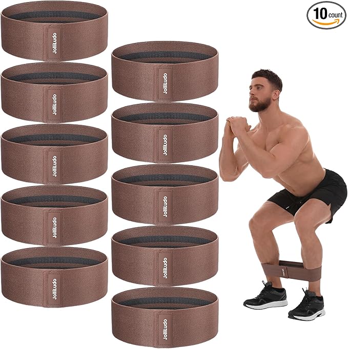 10 Pcs Resistance Bands for Workout Fabric Exercise Bands for Legs and Butt Glutes Workout Band for Women Men Yoga, Pilates, Fitness